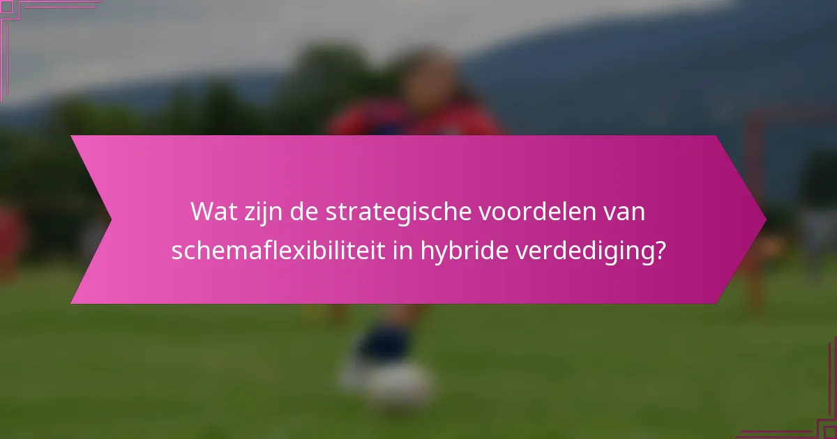 Wat zijn de strategische voordelen van schemaflexibiliteit in hybride verdediging?